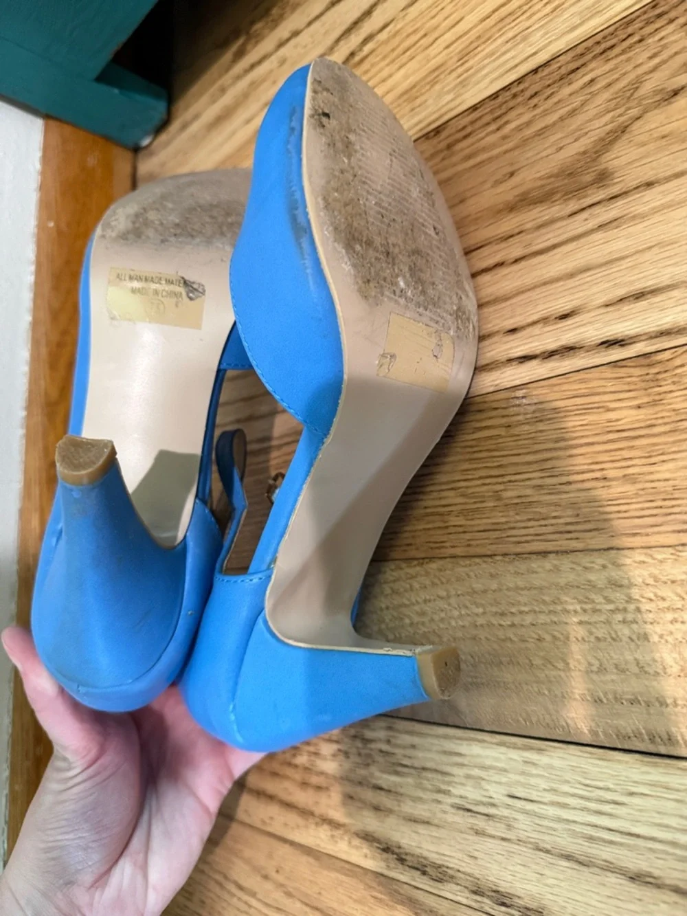 Chase + Chloe Bright Blue Mary Jane Pumps with Ankle Strap - Picture 4 of 4